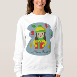 Sweatshirt Fille avec boîte cadeau de Noël