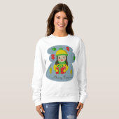 Sweatshirt Fille avec boîte cadeau de Noël (Devant entier)