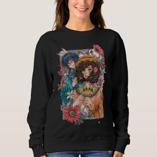 Sweatshirt Fille Boho avec sweat-shirt floral (Devant)