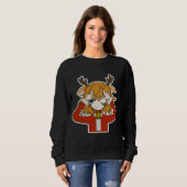 Sweatshirt fille cerf avec vêtements de santa (Devant entier)