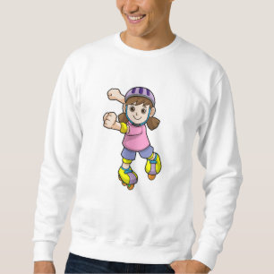 Sweatshirt Fille comme patineur avec patins et casque