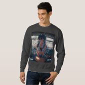 Sweatshirt Fille d'anime dans un train (Devant entier)