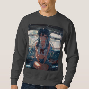 Sweatshirt Fille d'anime dans un train
