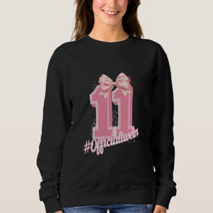 Sweatshirt Fille d'anniversaire Coquette Bow 11 ans Hommes Fe