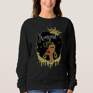Sweatshirt Fille d'août Mélanine Femmes Noires Horoscope Blac