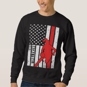 Sweatshirt Fille de basketball fière du drapeau américain des