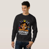 Sweatshirt Fille de princesse hispanique Drapeau de Cuba et d (Devant entier)