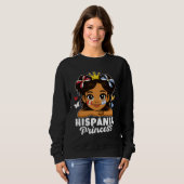 Sweatshirt Fille de princesse hispanique Drapeau du Pérou et (Devant entier)