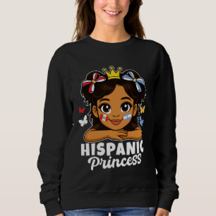 Sweatshirt Fille de princesse hispanique Drapeau du Pérou et