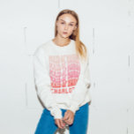 Sweatshirt Fille d'honneur rose moderne girly rétro 60's simp<br><div class="desc">Fille d'honneur rose et rouge rétro simple 60's cool vibes bachelorette week-end fête de faveur totes.</div>