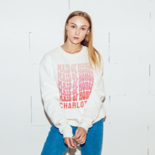 Sweatshirt Fille d'honneur rose moderne girly rétro 60's simp