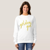 Sweatshirt Fille d'Or | Écriture Dorée Moderne (Devant entier)