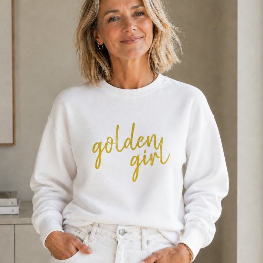 Sweatshirt Fille d'Or | Écriture Dorée Moderne