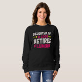 Sweatshirt Fille d'un plombier retraité cool (Devant entier)