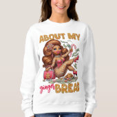 Sweatshirt Fille en pain d'épices glamour Noël rose (Devant)