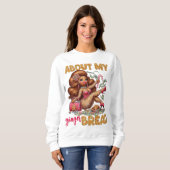 Sweatshirt Fille en pain d'épices glamour Noël rose (Devant entier)