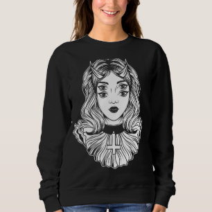 Sweatshirt Fille gothique diabolique Satanique Goth Occulte O