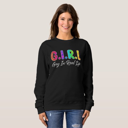 Sweatshirt Fille Hommes - Gay En Conception Réelle Pour Lgbtq (Devant entier)