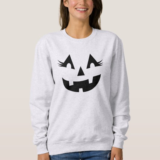 Sweatshirt Fille Jack-o'-lantern Citrouille Face Halloween As (Devant)