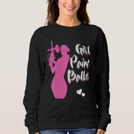 Sweatshirt Fille Joueuse de Peinture Joueuse de Paintball Tir (Devant)