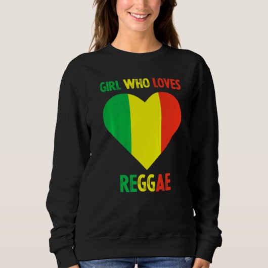 Sweatshirt Fille qui aime la musique reggae Jamaïque Rastafar (Devant)