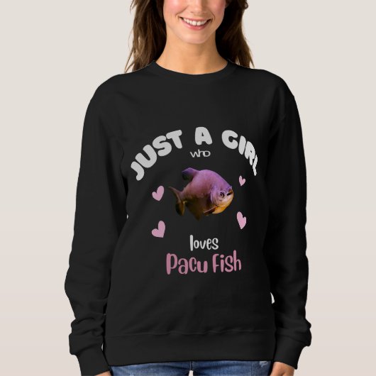Sweatshirt Fille qui aime le poisson pacu (Devant)