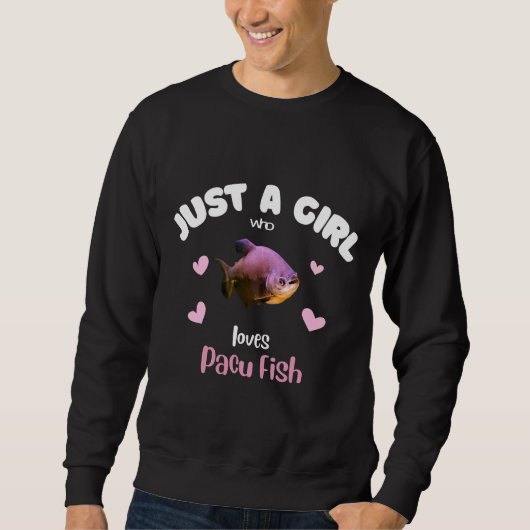 Sweatshirt Fille qui aime le poisson pacu (Devant)