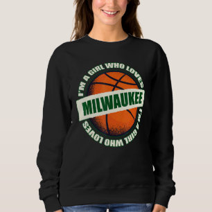 Sweatshirt Fille qui aime Milwaukee Basketball B-Ball City Wi