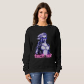 Sweatshirt Fille Tech Noir Cyberpunk (Devant entier)