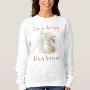 Sweatshirt Filles de foi chrétienne Je suis si chanceux Jésus