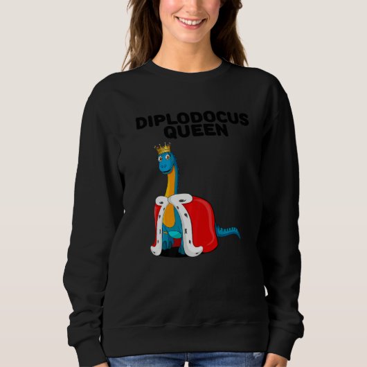 Sweatshirt Filles Diplodocus Queen Dinosaur femmes Diplodocus (Devant)