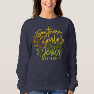 Sweatshirt Filles du Sud laissent Jésus faire le reste (Navy)
