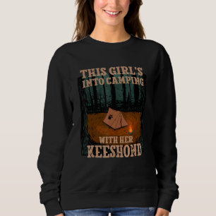 Sweatshirt Filles En Camping Avec Son Chien Keeshond Allemand