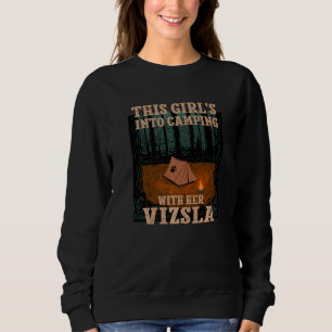 Sweatshirt Filles en camping avec son chien Vizsla 1