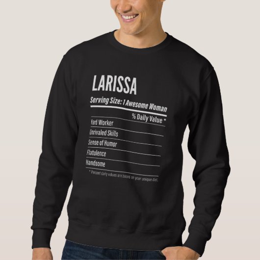 Sweatshirt Filles Larissa Faits nutritionnels Taille du servi (Devant)