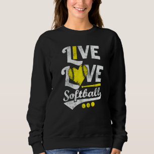 Sweatshirt Filles Live Love Softball Pour Ados Filles mignonn
