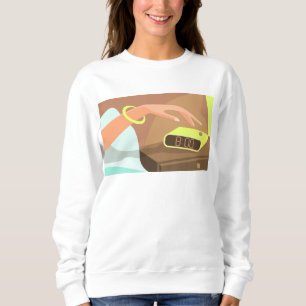 Sweatshirt Filles main poussant sur le bouton snooze du révei