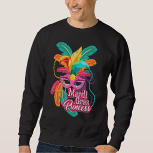 Sweatshirt Filles Mardi Gras Princess Enfants Masque de plume