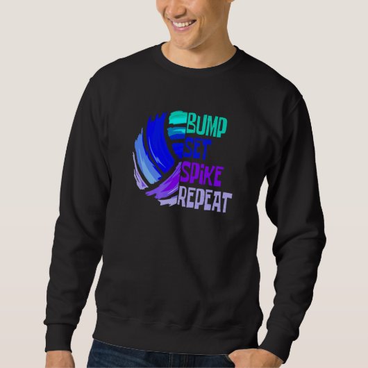 Sweatshirt Filles Volleyball ensemble de balle Spike Répéter (Devant)