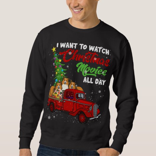 Sweatshirt Films de Noël Funny Shelter Films Camion Rouge Ch (Devant)