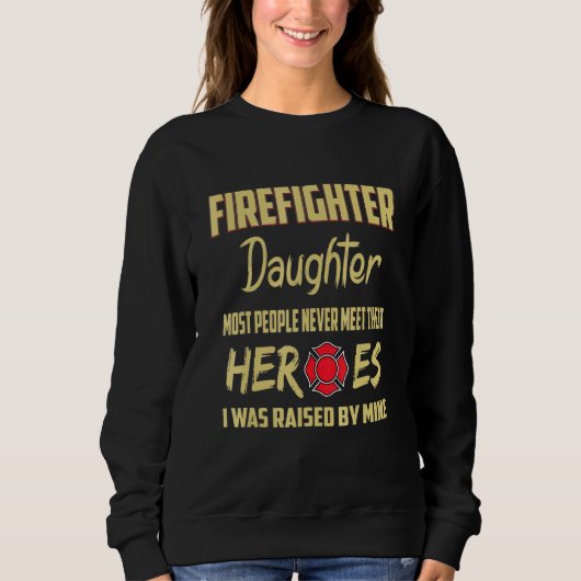 Sweatshirt Fils de pompiers Fille Héros Papa (Devant)