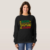 Sweatshirt Fils Noir Futur Leader Histoire Noire Afro Africai (Devant entier)