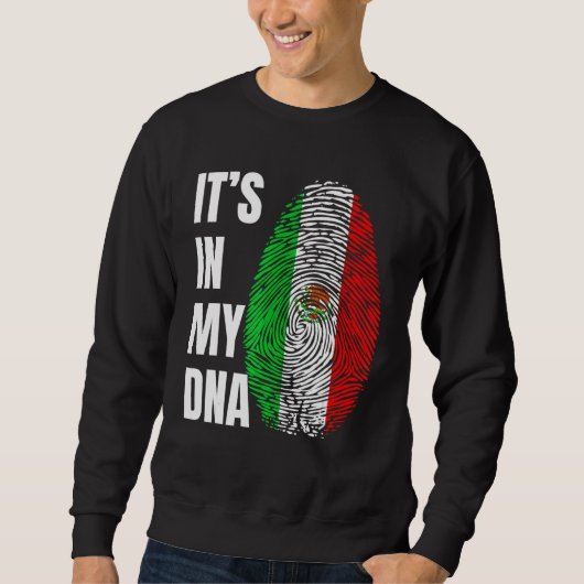 Sweatshirt Fingerprint DNA Biometry Mexican Flag Mexico (Devant)