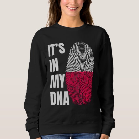 Sweatshirt Fingerprint DNA Biometry Polish Flag Poland (Devant)