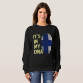 Sweatshirt Finlande Dans Mon Adn Équipe Finlandaise Drapeau F (Devant entier)