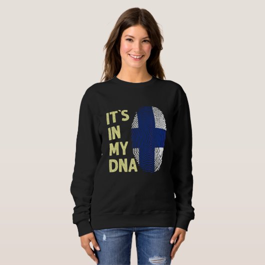 Sweatshirt Finlande Dans Mon Adn Équipe Finlandaise Drapeau F (Devant entier)