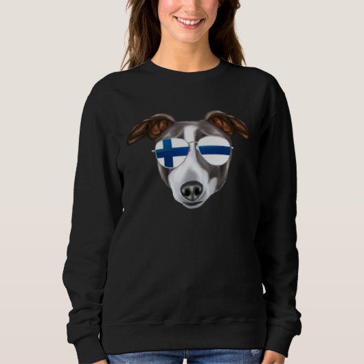 Sweatshirt Finnish Flag Italian Greyhound Dog Finland Pocket (Devant)