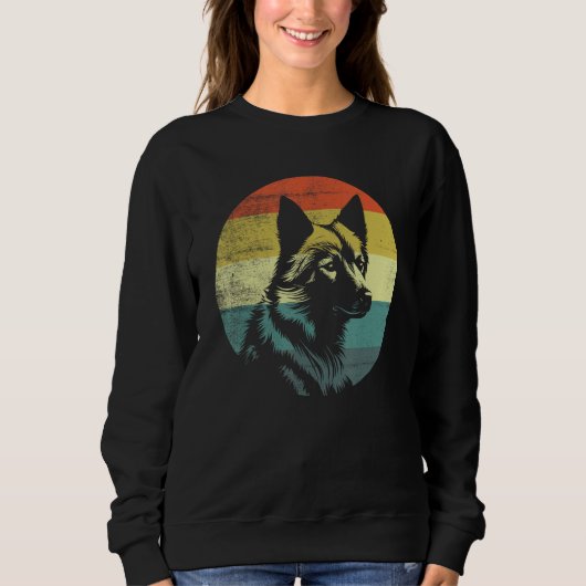 Sweatshirt Finnish Spitz Dog Retro Vintage Design (Devant)