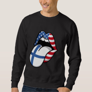 Sweatshirt Finnois Moitié Finlande Moitié Amérique Finlan