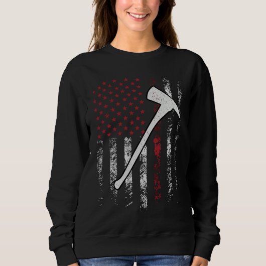 Sweatshirt Fire Brigade EMS Police Military American Flag (Devant)